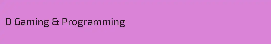 D Gaming & Programming